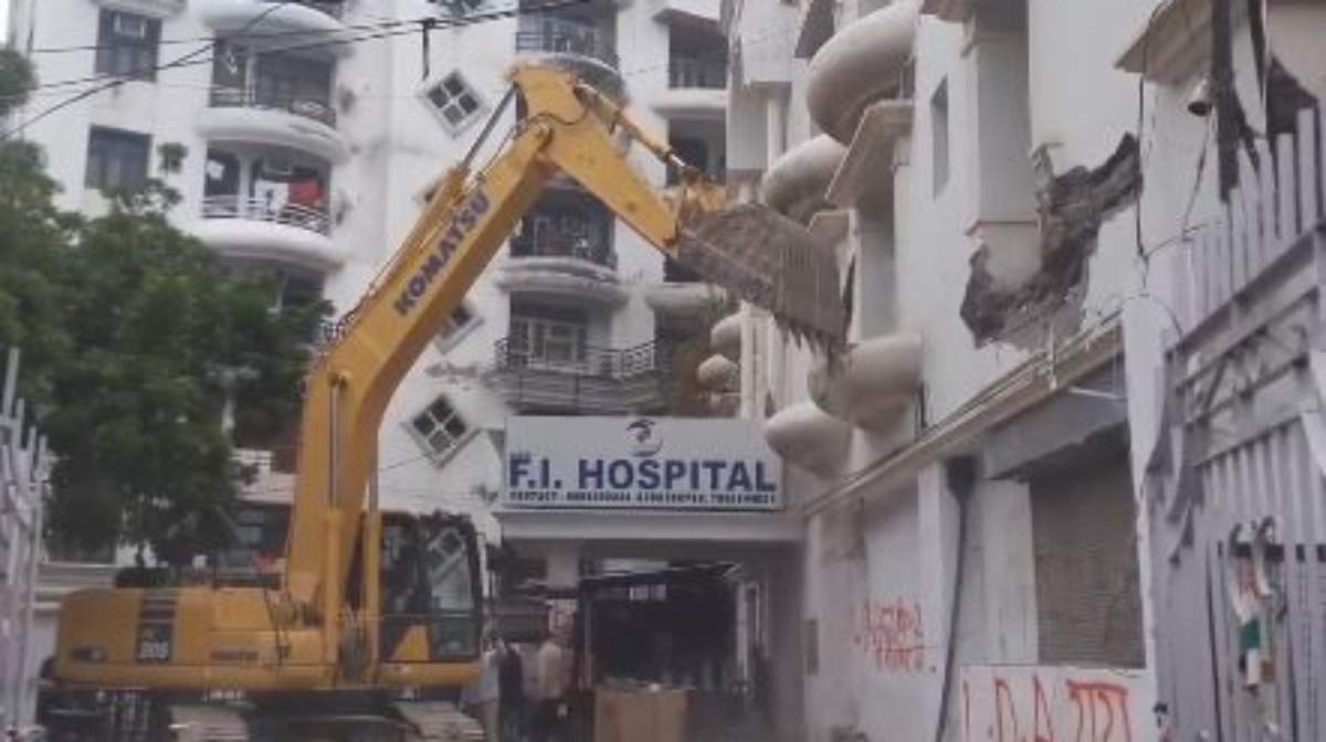 Bulldozer on FI Hospital
