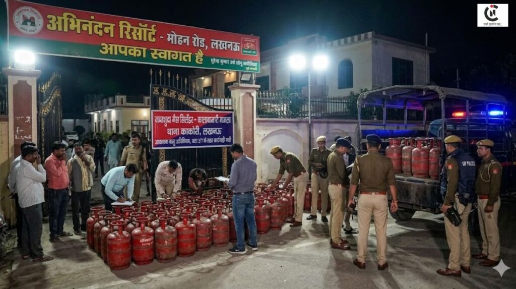 sp leader sonu kanaujia resort raid lpg gas