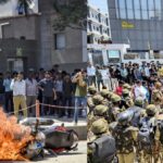noida labor protest violence