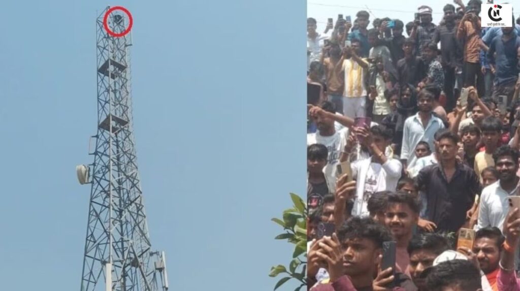 basti minor girl climbs mobile tower